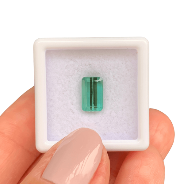 Turmalina Azul Claro Baguete Retangular 1,94ct