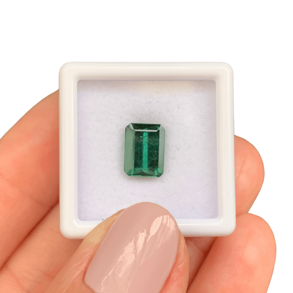 Encontraproduto.com.br - Turmalina Azul Esverdeada Baguete Retangular 2,24ct