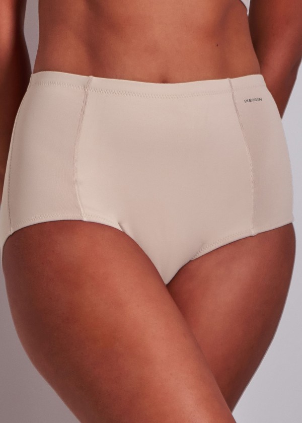 Calcinha Emana Microfibra Cintura Alta BEIGE FONCÉ