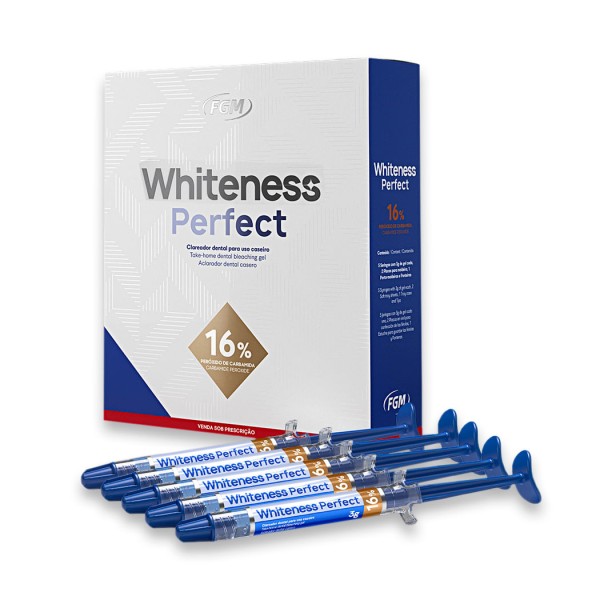 Encontraproduto.com.br - Clareador Dental Whiteness Perfect 16% com 5 Seringas Fgm