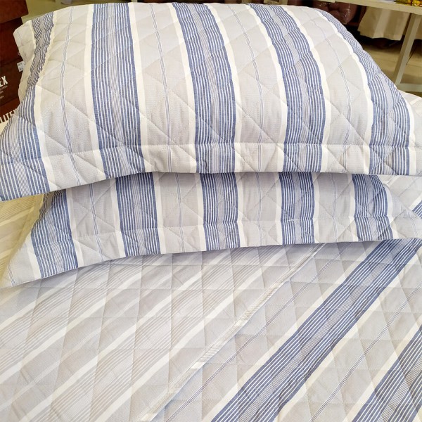 Kit Colcha / Cobre Leito Casal 180 fios Estampado - Andreza