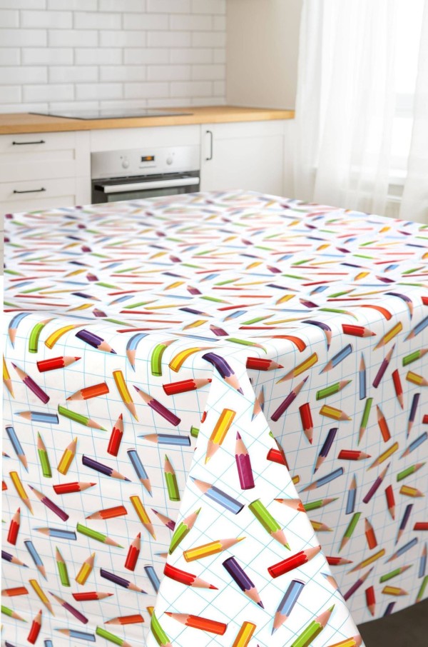 Encontraproduto.com.br - Toalha de Mesa Classic Rolo 1,37m x 20m Lápis de Cor Kapazi