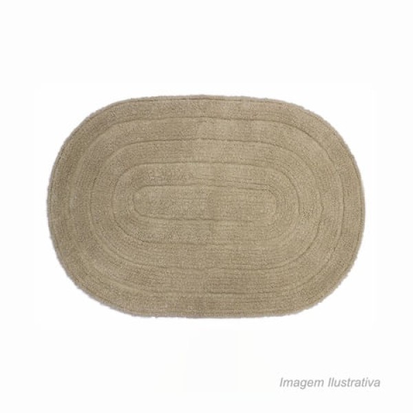 Encontraproduto.com.br - Tapete Multiuso Allegro 40cm x 60cm Linen Oval Kapazi