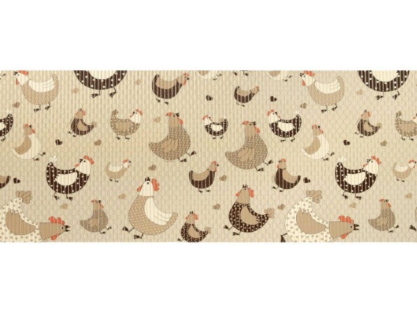 Encontraproduto.com.br - Tapete Antiderrapante Tropical Rolo 65cm x 15m Galinha Caipira Kapazi