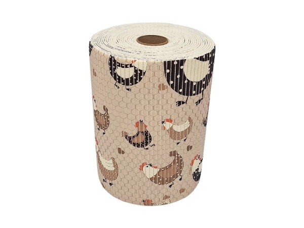 Encontraproduto.com.br - Tapete Antiderrapante Tropical Rolo 65cm x 15m Galinha Caipira Kapazi