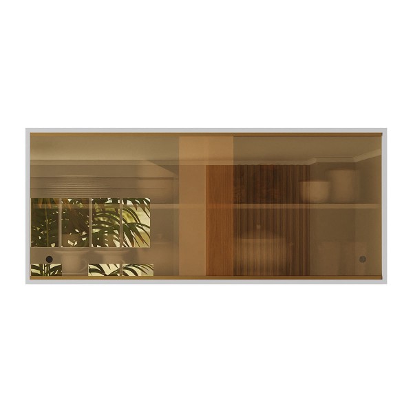 Encontraproduto.com.br - Armário de Cozinha Aéreo 105cm 2 Portas de Correr em Vidro Xangai Multimóveis MP2247