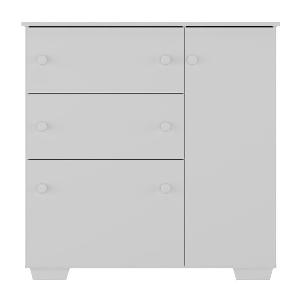 Encontraproduto.com.br - Cômoda Infantil com 1 Porta e 3 Gavetas Flex Algodão Doce Multimóveis MP4246 Branco