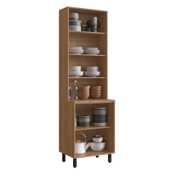 Encontraproduto.com.br - Paneleiro Cristaleira 65cm Com Vidros E 4 Portas Havana Multimóveis Cr20312 Rovere/grafite