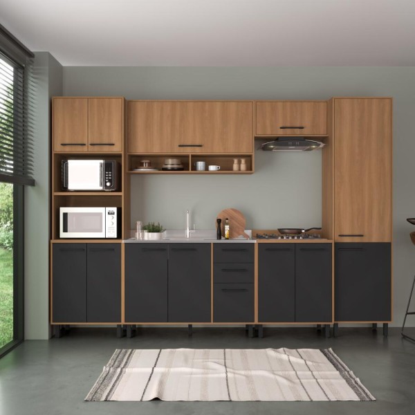 Encontraproduto.com.br - Cozinha Completa Modulada 6 Peças com Gabinete para Pia Havana Multimóveis CR20315
