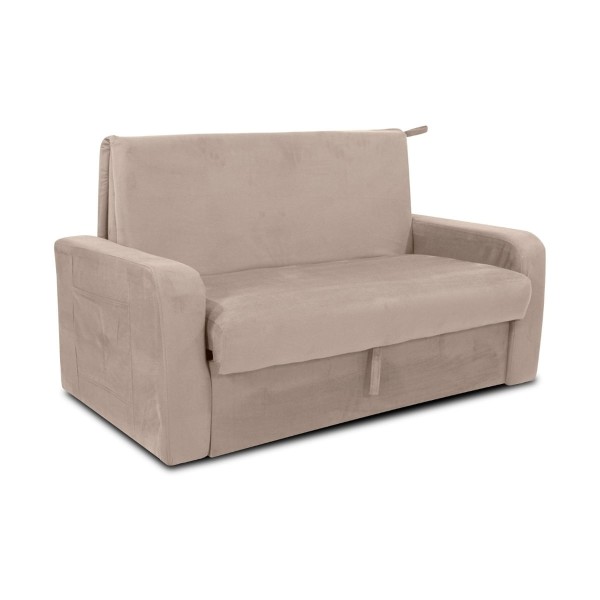 Encontraproduto.com.br - Sofá-Cama 140cm 2 Lugares com Baú Multimóveis CR45260 Bege