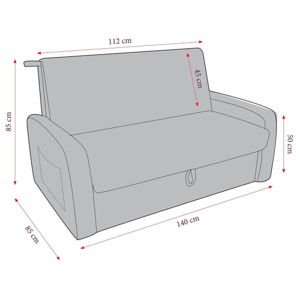 Encontraproduto.com.br - Sofá-Cama 140cm 2 Lugares com Baú Multimóveis CR45260 Bege