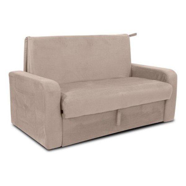 Encontraproduto.com.br - Sofá-Cama 140cm 2 Lugares com Baú Multimóveis CR45260 Bege