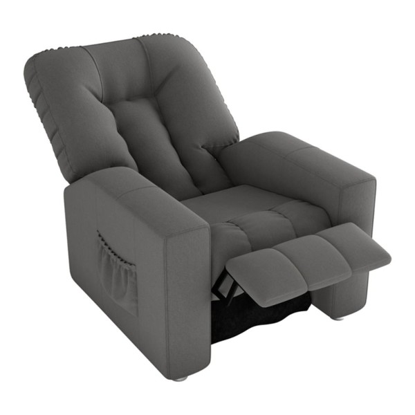 Encontraproduto.com.br - Poltrona Retrátil e Reclinável 82cm Com Tecido Suede Multimóveis Cr45261 Cinza