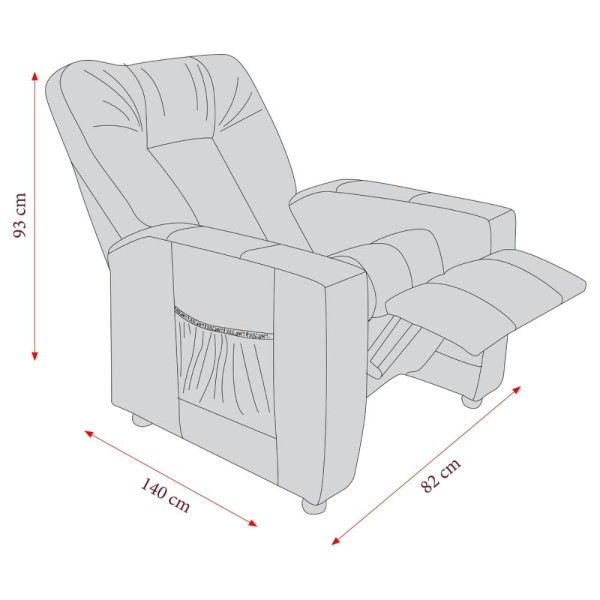 Encontraproduto.com.br - Poltrona Retrátil e Reclinável 82cm Com Tecido Suede Multimóveis Cr45261 Cinza