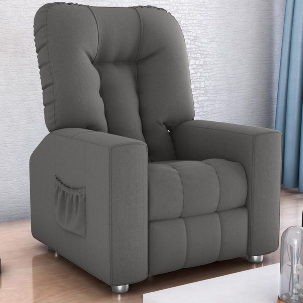 Encontraproduto.com.br - Poltrona Retrátil e Reclinável 82cm Com Tecido Suede Multimóveis Cr45261 Cinza
