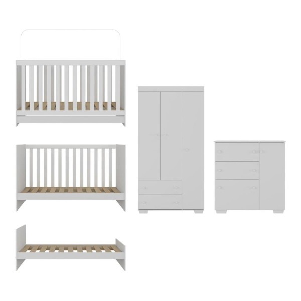 Encontraproduto.com.br - Quarto Infantil Completo Algodão Doce Multimóveis MP4252 Branco