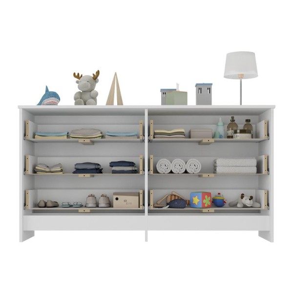 Encontraproduto.com.br - Cômoda Infantil 136cm com 6 Gavetas Flex Multimóveis MP4262