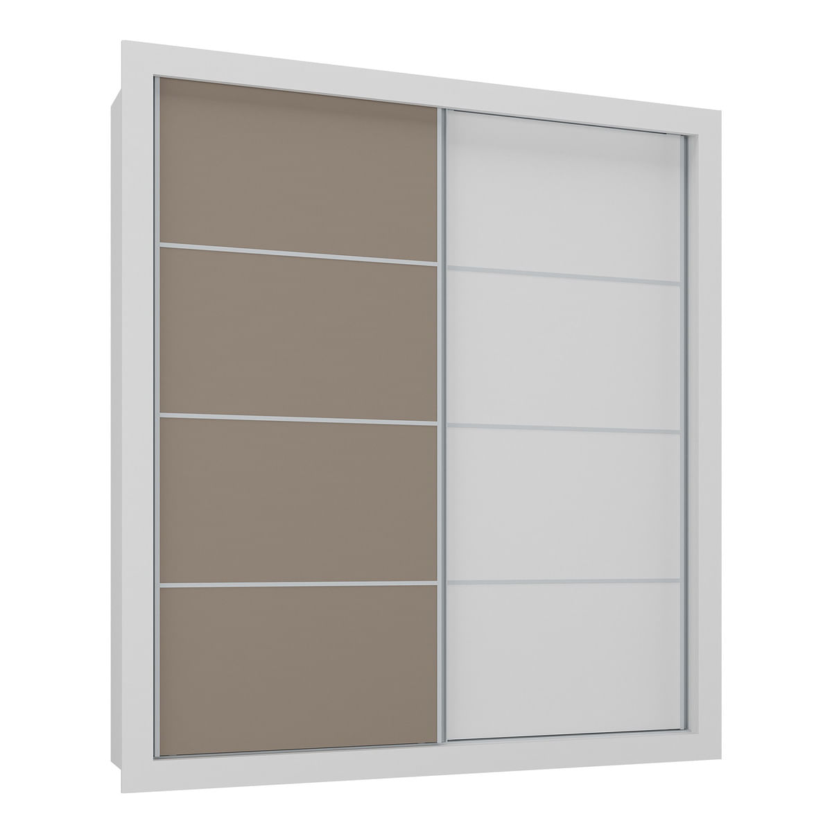 Guarda-roupas Casal 2 Portas De Correr 4 Gavetas Alasca Multimóveis Mp4263 Branco/lacca Fumê Branco/lacca Fumê