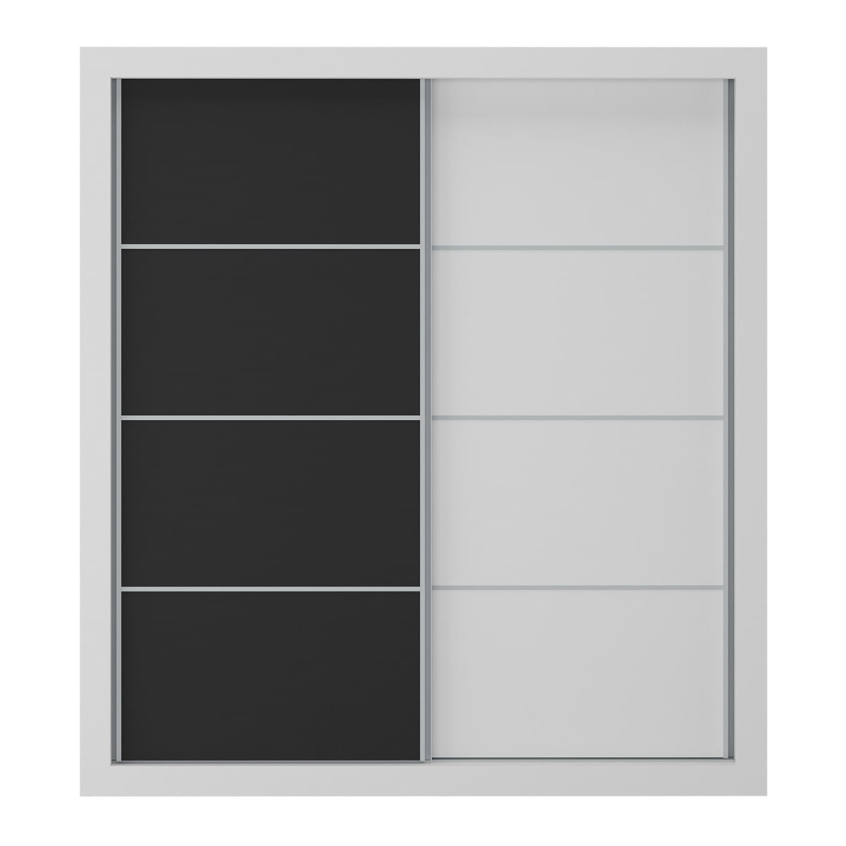 Encontraproduto.com.br - Guarda-roupas Casal 2 Portas De Correr 4 Gavetas Alasca Multimóveis Mp4265 Branco/preto Branco/preto