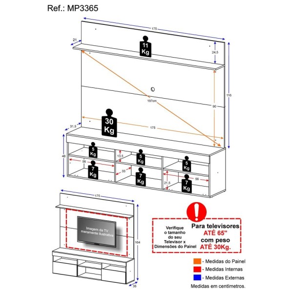 Encontraproduto.com.br - Rack com Painel TV 65
