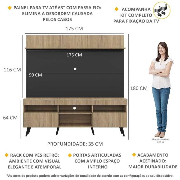 Encontraproduto.com.br - Rack com Painel e Suporte TV 65