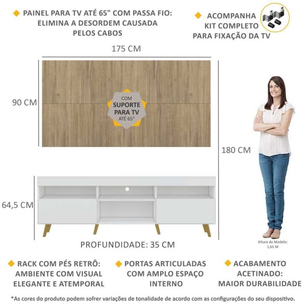 Encontraproduto.com.br - Rack com Painel e Suporte TV 65
