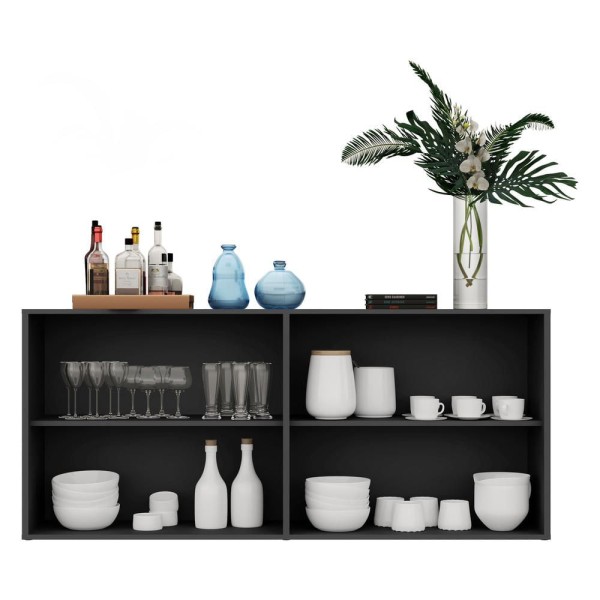Encontraproduto.com.br - Aparador Buffet com Espelho Vegas Multimóveis Preto