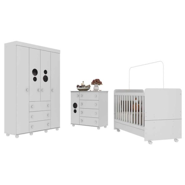 Encontraproduto.com.br - Quarto Completo Infantil com Colchão Incluso Pimpolho Multimóveis Branco