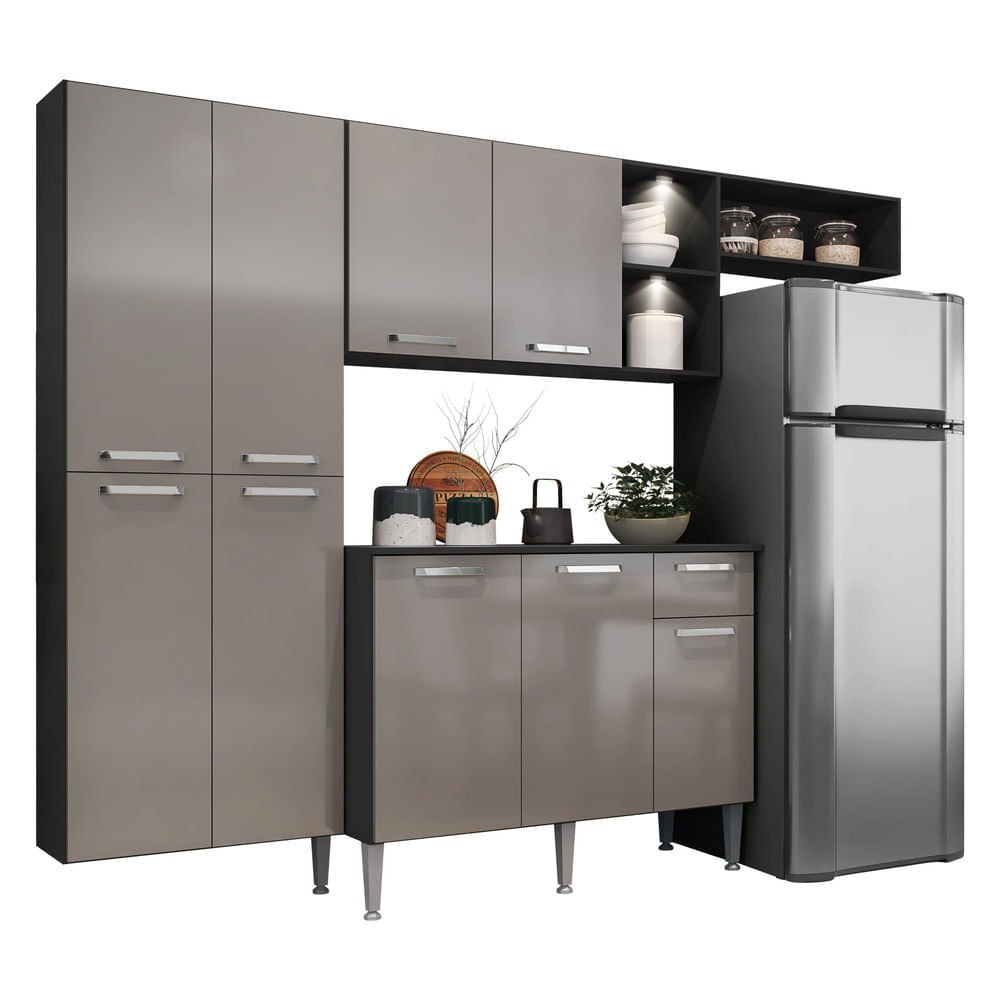 Encontraproduto.com.br - Cozinha Compacta com Armário e Balcão com Tampo Pequim Sun