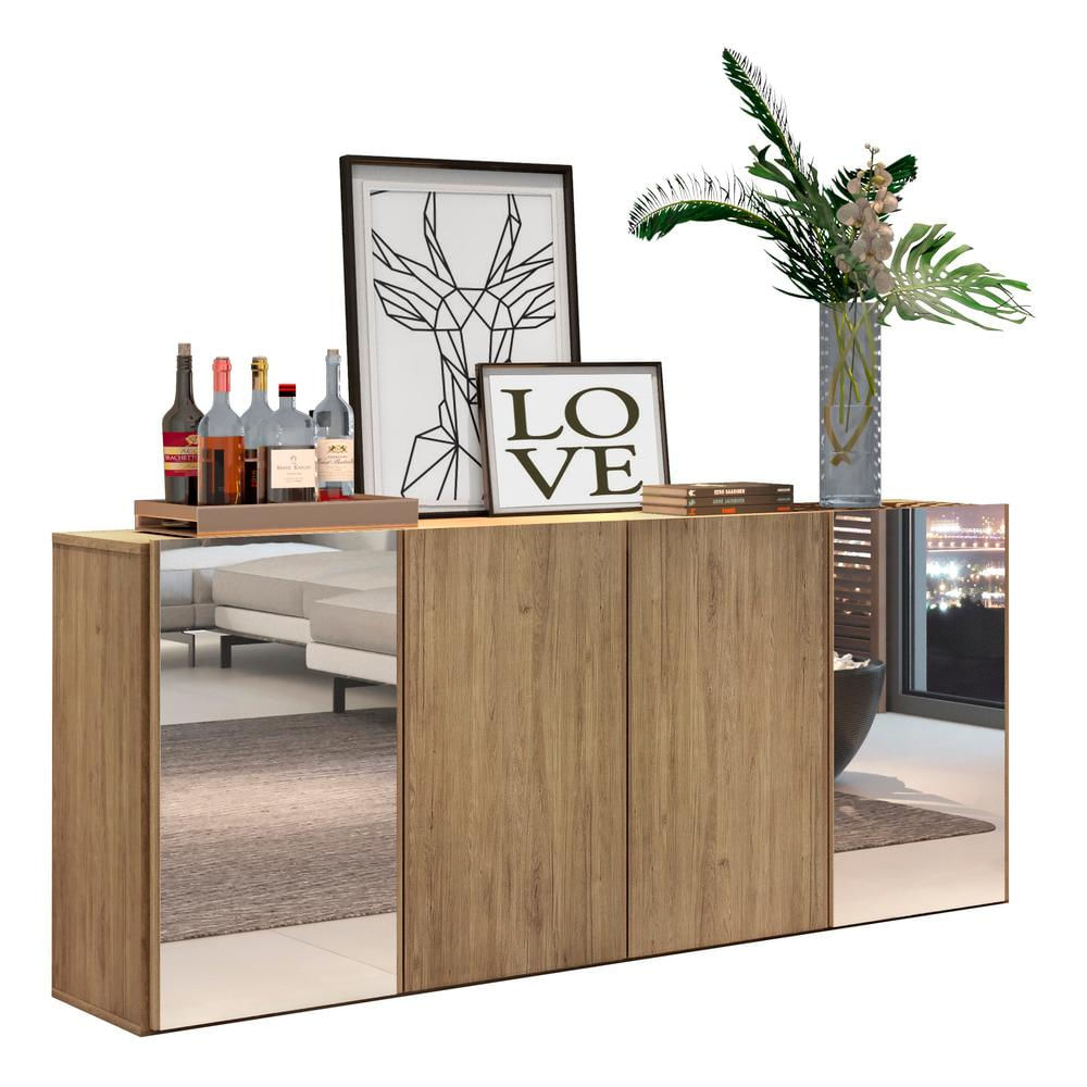 Encontraproduto.com.br - Aparador Buffet com Espelho Suspenso Vegas Multimóveis Rustic