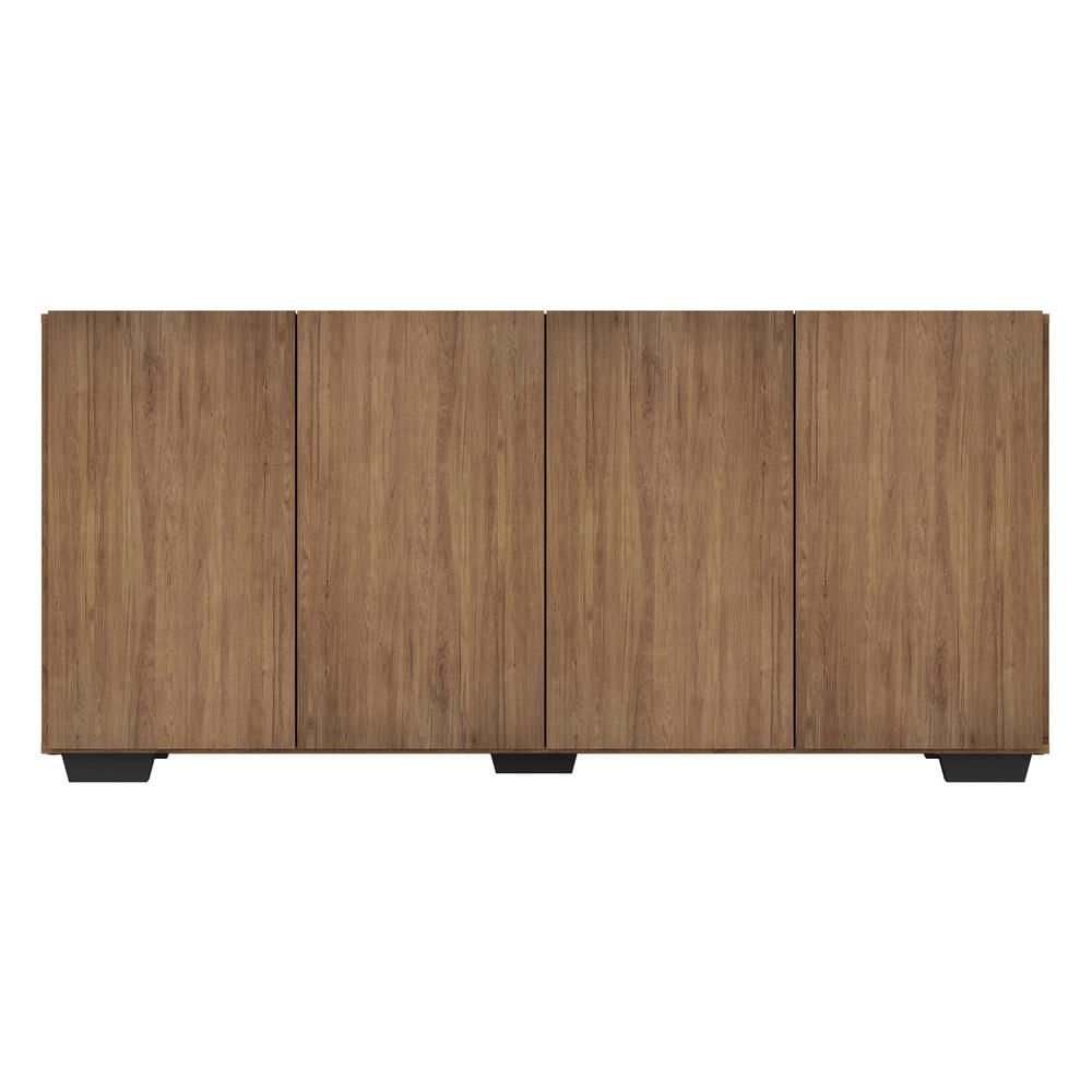 Encontraproduto.com.br - Aparador Buffet 4 Portas com Pés Quadrados Veneza Multimóveis Rustic/Preto