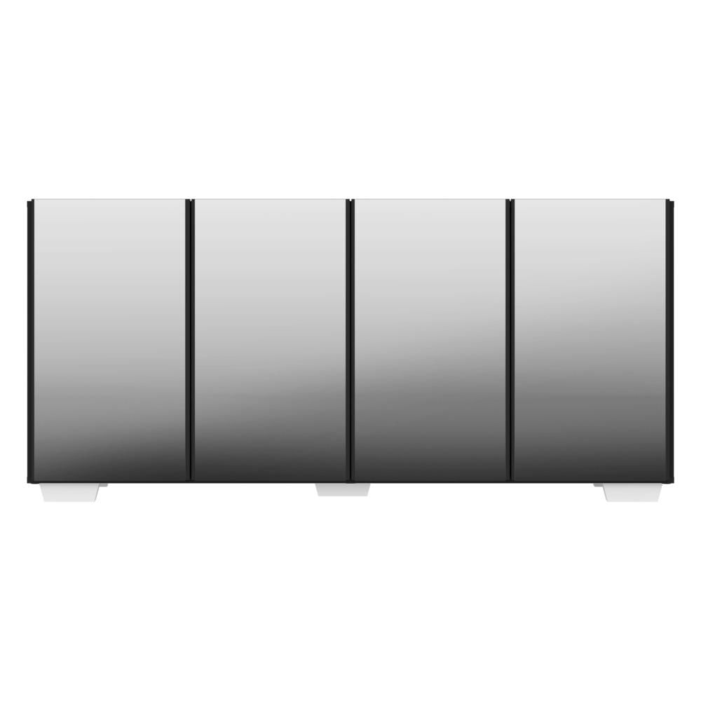 Encontraproduto.com.br - Aparador Buffet 4 portas com Espelho e Pés Quadrados Vegas Multimóveis Preto/Branco