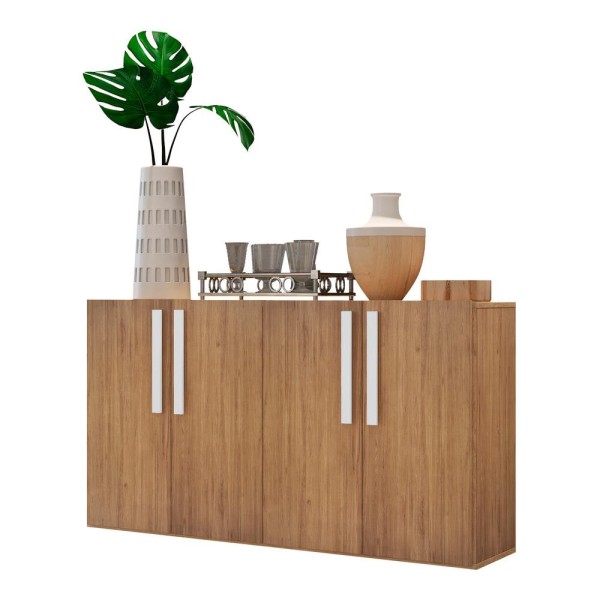Encontraproduto.com.br - Aparador Buffet 4 portas Viena Multimóveis Rustic/Branco