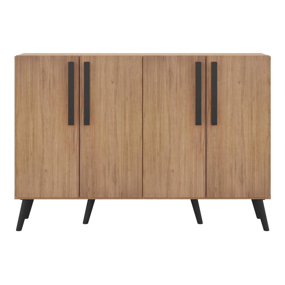 Encontraproduto.com.br - Aparador Buffet 4 Portas com Pés Retrô Viena Multimóveis Rustic/Preto