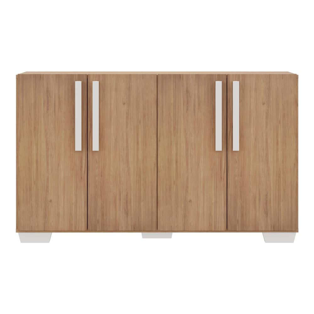 Encontraproduto.com.br - Aparador Buffet 4 Portas com Pés Quadrados Viena Multimóveis Rustic/Branco