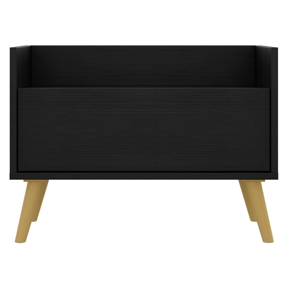 Mesa de Cabeceira 60 cm com Pés Retrô Multimóveis Preta/Natural