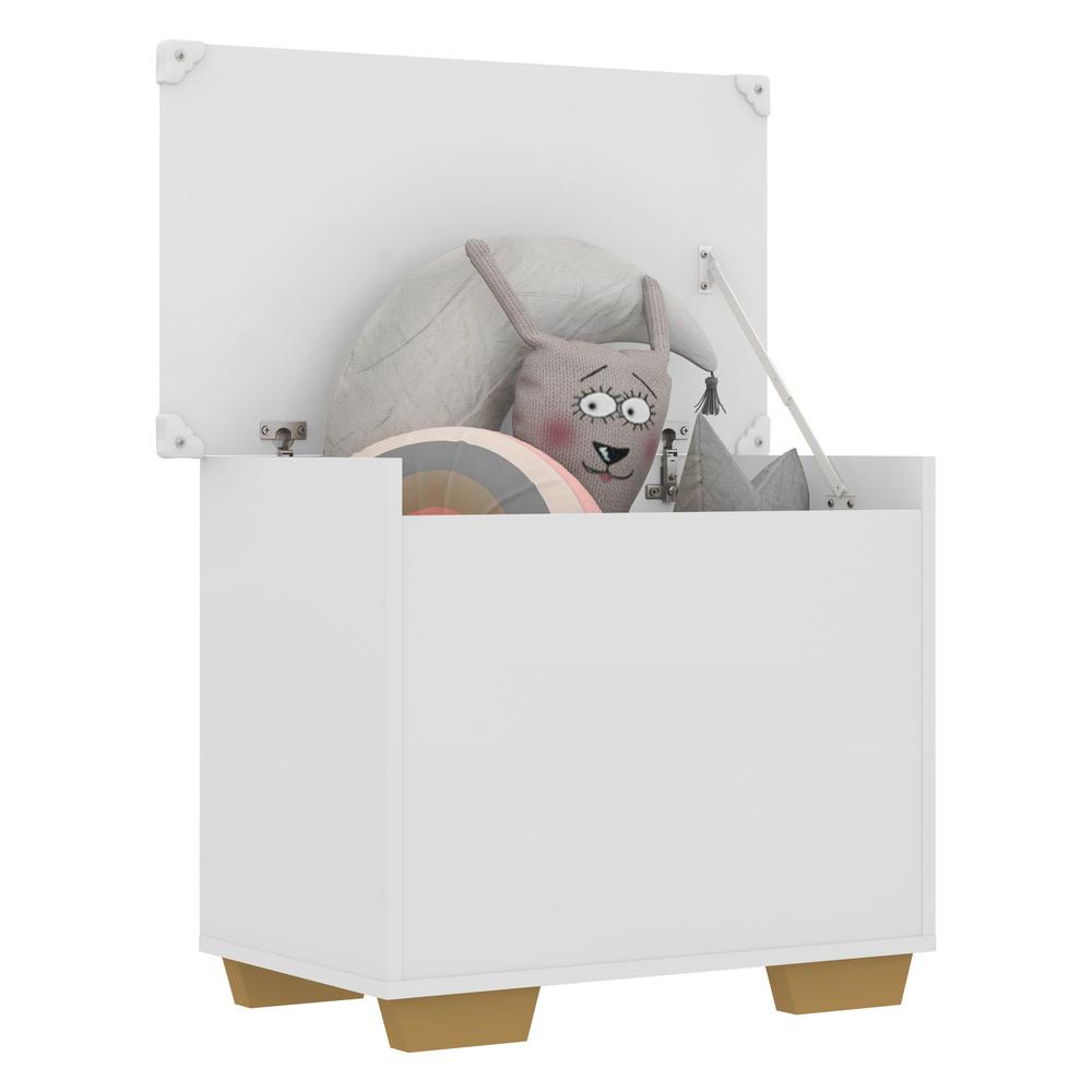 Encontraproduto.com.br - Baú Organizador Caixa de Brinquedos Pés Quadrados Multimóveis Branco/Natural