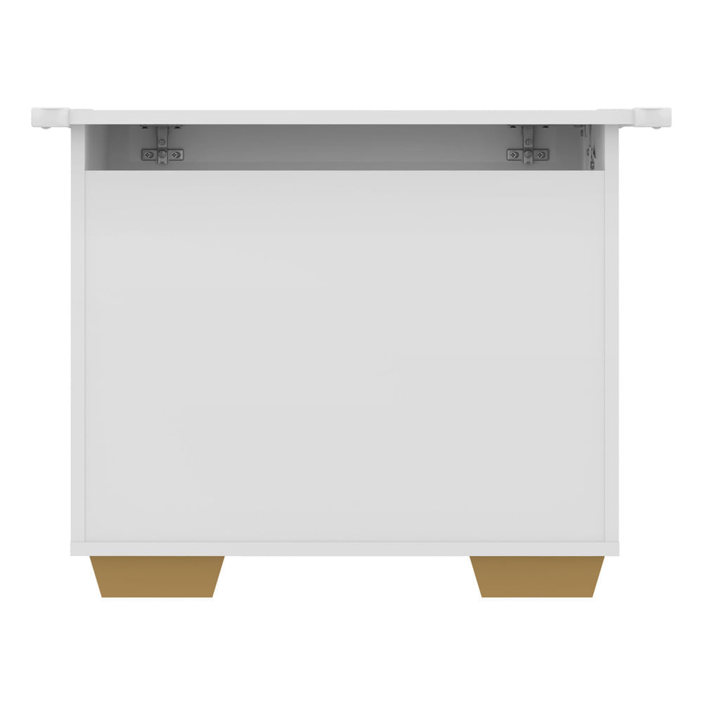 Encontraproduto.com.br - Baú Organizador Caixa de Brinquedos Pés Quadrados Multimóveis Branco/Natural