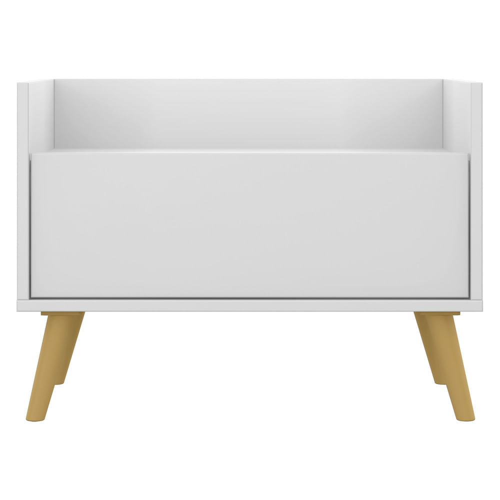 Encontraproduto.com.br - Gabinete Balcão Banheiro 80 cm com Pés Retrô Multimóveis Branco/Natural