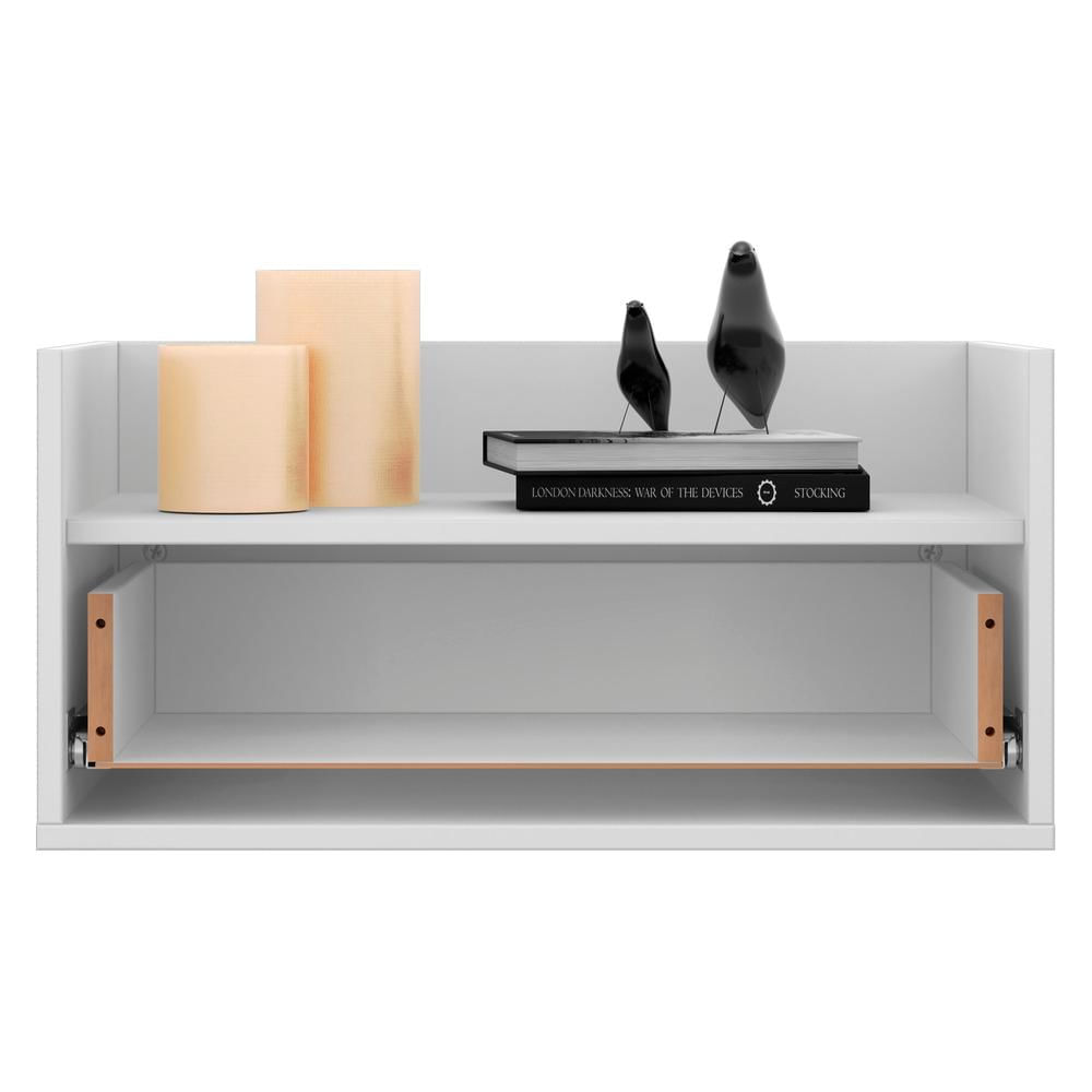 Encontraproduto.com.br - Kit com 2 Mesas de Cabeceira 80 cm Suspensa Multimóveis Branca