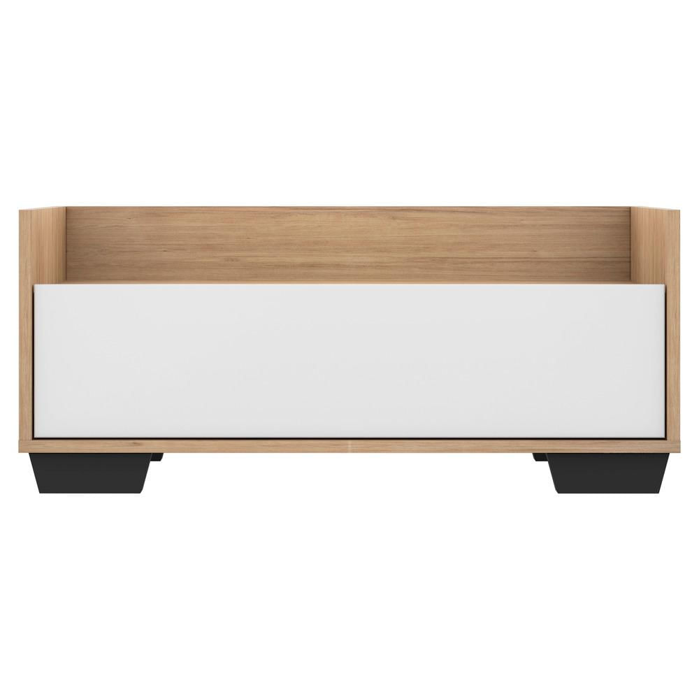 Encontraproduto.com.br - Gabinete Armário Banheiro 80 cm com Pés Quadrados Multimóveis Rustic/Branco/Preto