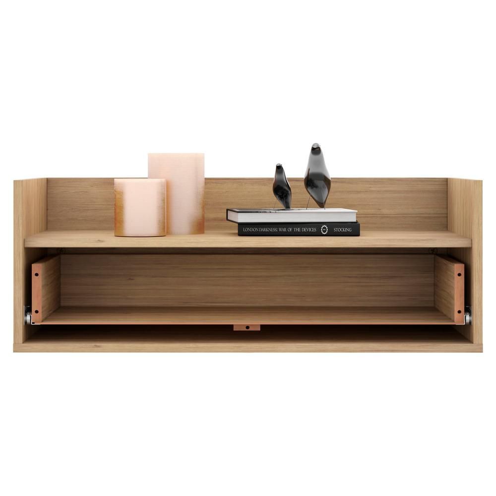 Encontraproduto.com.br - Mesa de Cabeceira 80 cm Suspensa Multimóveis Rustic/Branco