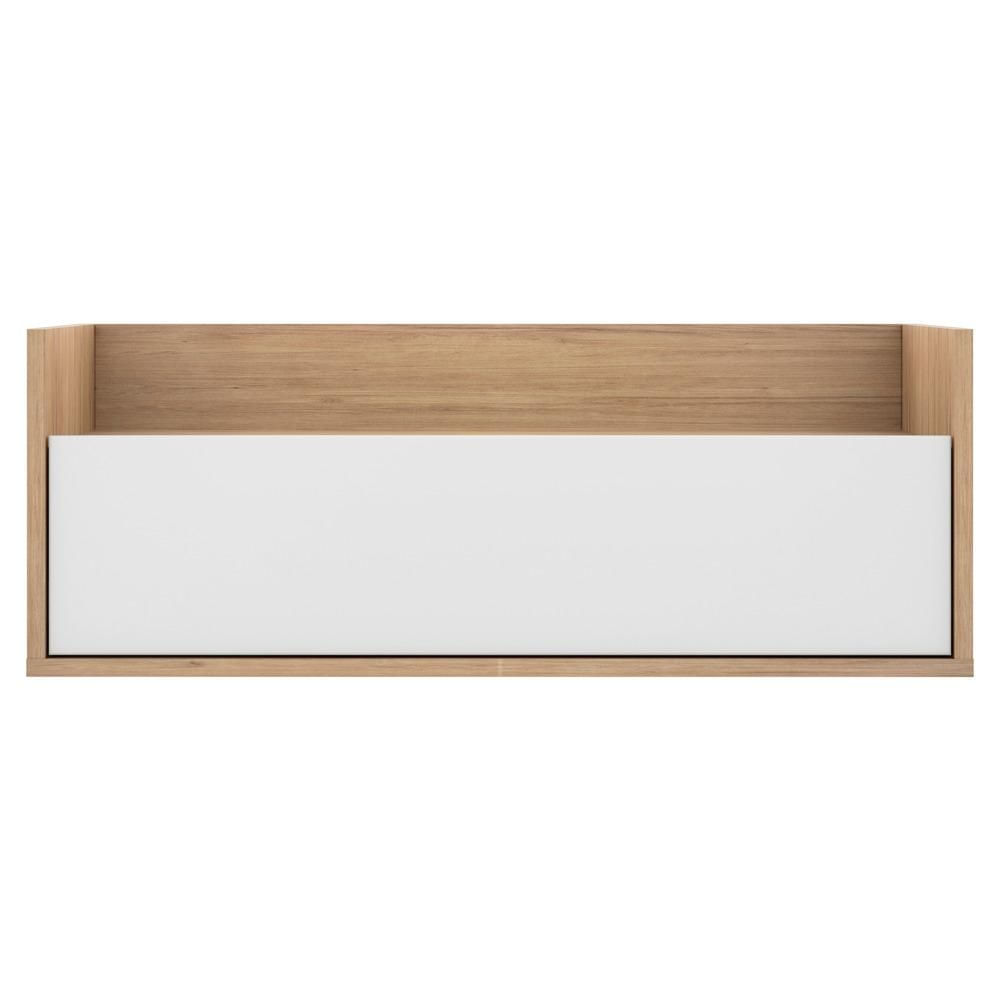 Encontraproduto.com.br - Mesa de Cabeceira 80 cm Suspensa Multimóveis Rustic/Branco