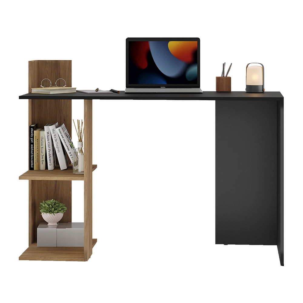 Encontraproduto.com.br - Escrivaninha Mesa para Computador Dubai Multimóveis Preta/Rustic