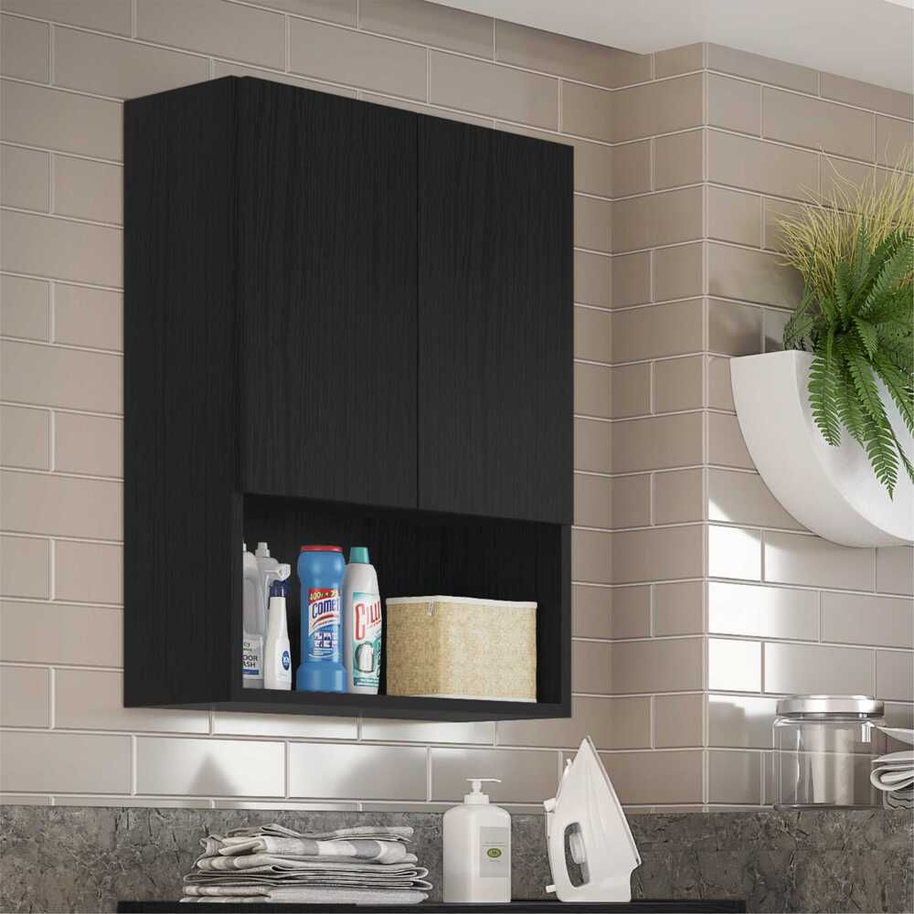 Encontraproduto.com.br - Armário Lavanderia com 2 Portas Ibiza Multimóveis Preto