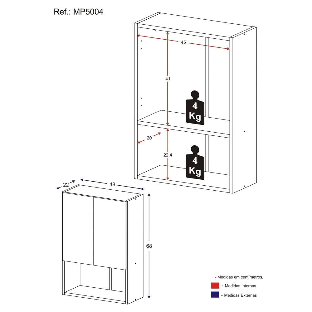 Encontraproduto.com.br - Armário Lavanderia com 2 Portas Ibiza Multimóveis Preto