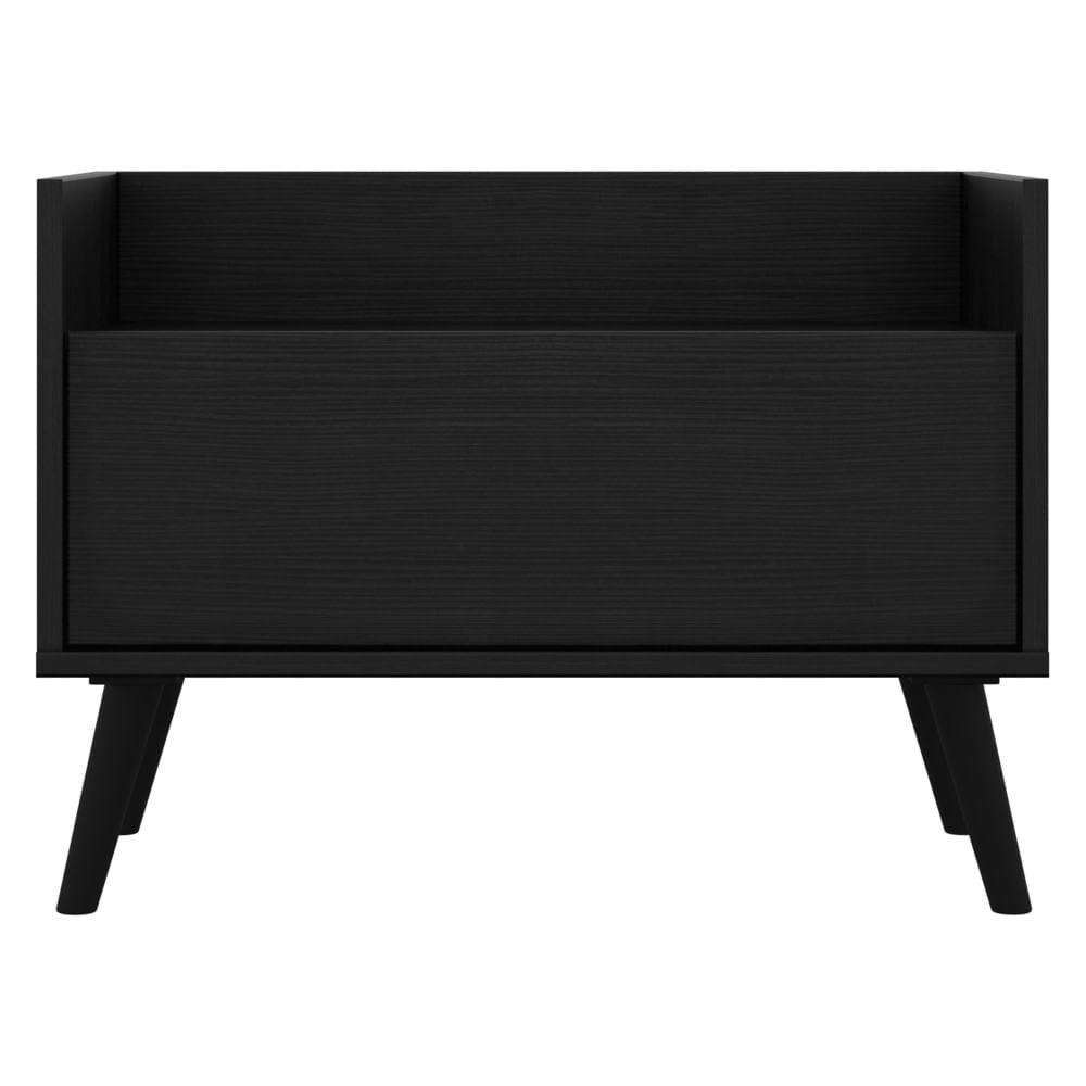 Encontraproduto.com.br - Kit com 2 Mesas de Cabeceira 80 cm com Pés Retrô Multimóveis Preta