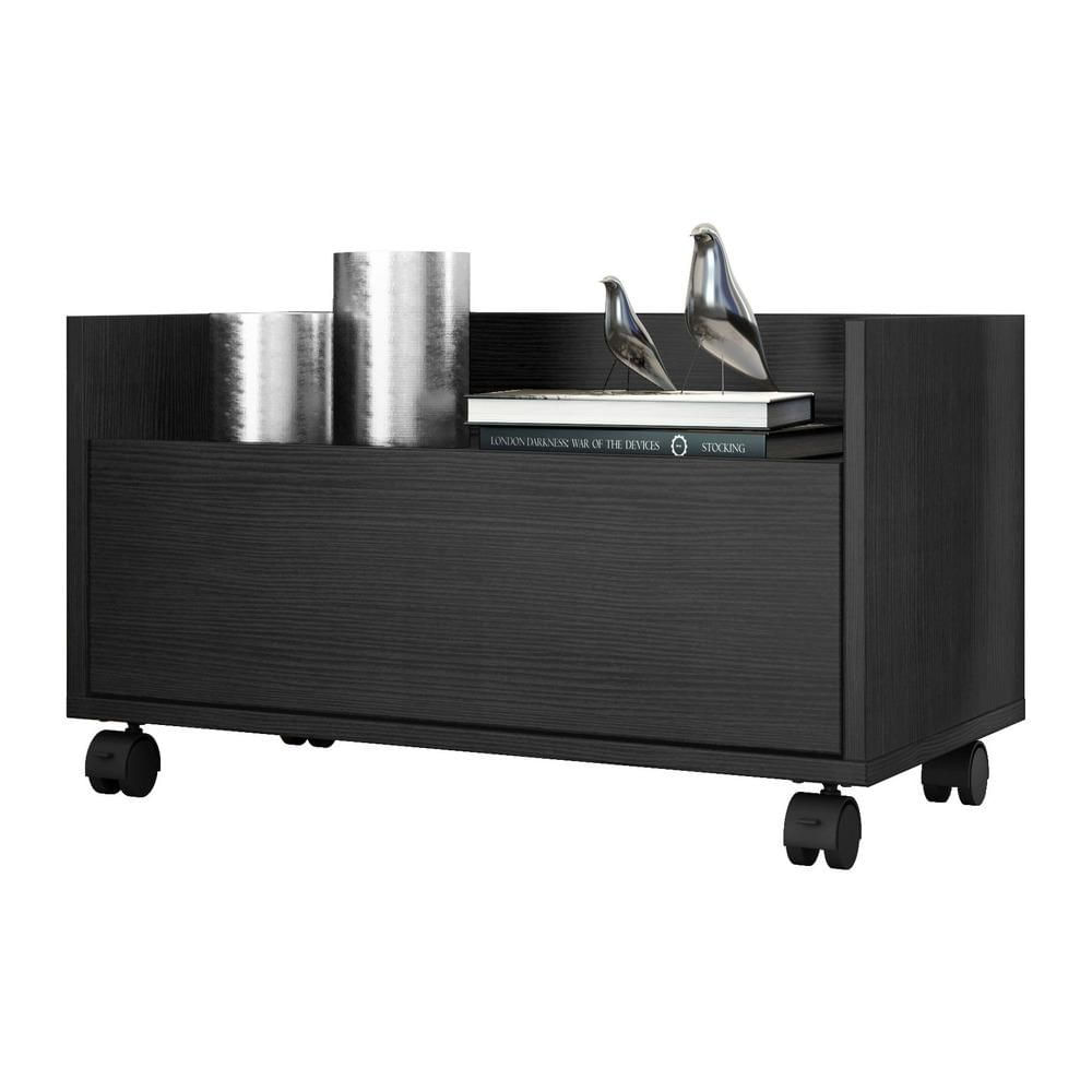 Encontraproduto.com.br - Mesa de Cabeceira 80 cm com Rodízios Multimóveis Preta