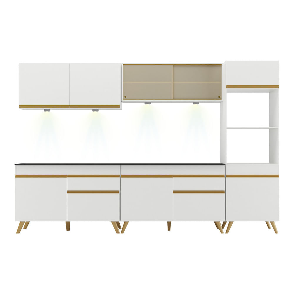 Encontraproduto.com.br - Cozinha Completa 5 Peças Com Leds Mp2014 Veneza Up