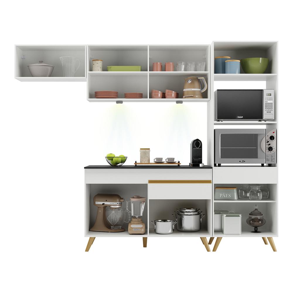 Encontraproduto.com.br - Cozinha Compacta 4pç C/ Leds Mp2015 Veneza Up Multimóveis Bc